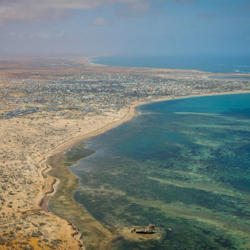 The coast south of Mogadishu, Somalia